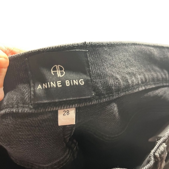 Anine Bing Tristen Jeans in Vintage Black Button Fly Mid Rise Size 28 - Picture 4 of 9